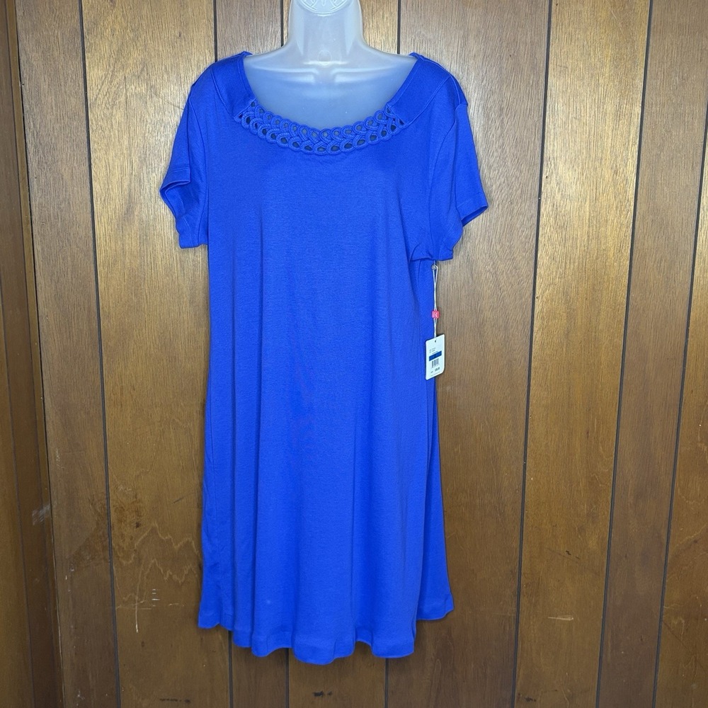 Rafaella Dress Women XL Royal Blue Pop Art Petals Classic Chic Minimalist Office